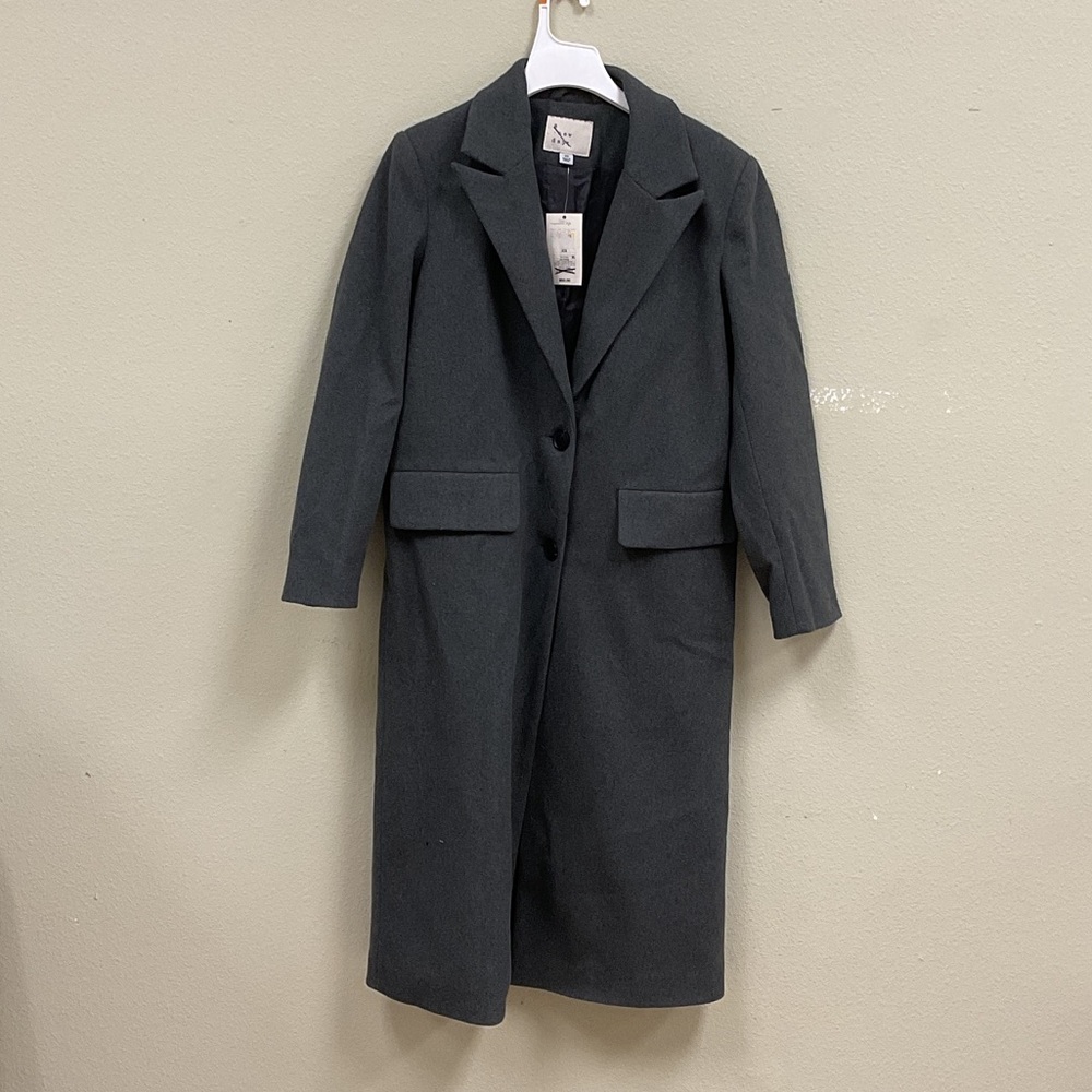 a new day Charcoal Trench Coat